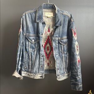 Denim & Supply Ralph LaurenDenim Jacket with Southwestern Red & Cream Embroidery